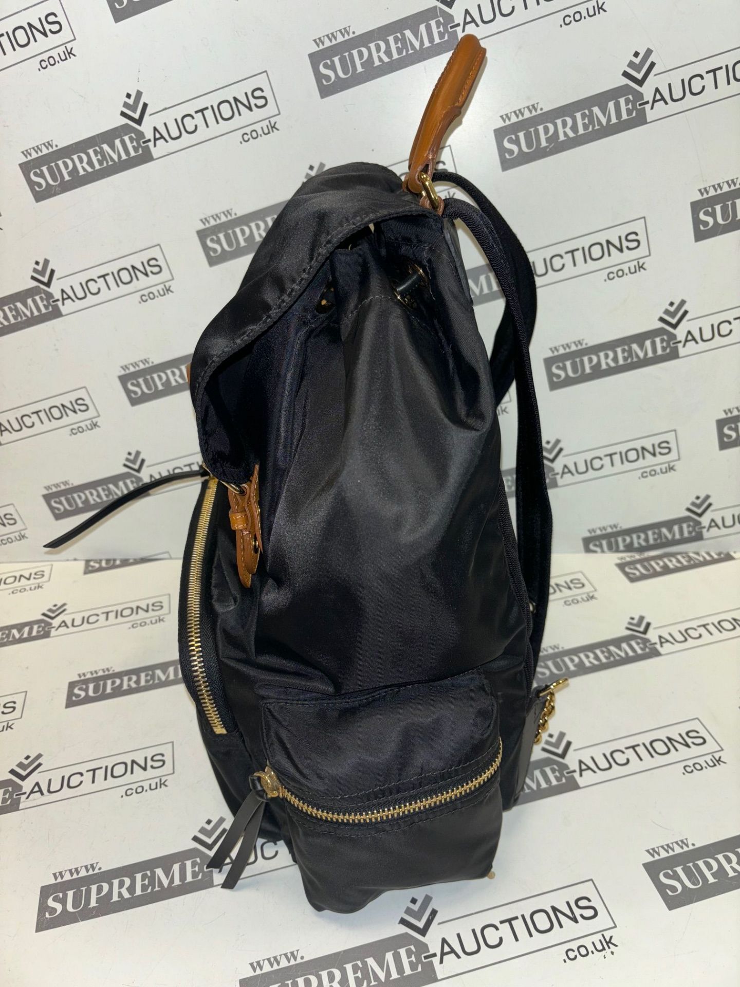 BURBERRY black nylon backpack. Personalised ZYL. 35x35cm - Image 5 of 11