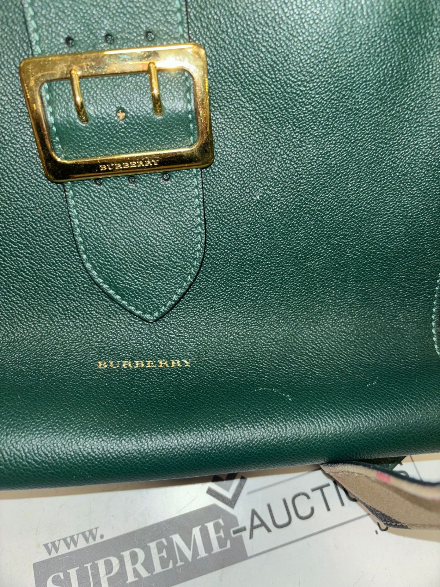 Burberry Green Buckle Tote Leather. 40x25cm. - Image 6 of 11