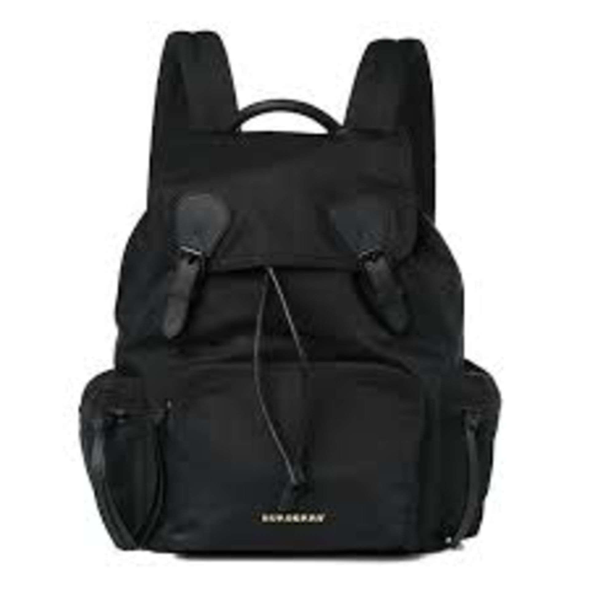 BURBERRY black nylon backpack. Personalised EB. 35x35cm - Image 4 of 12