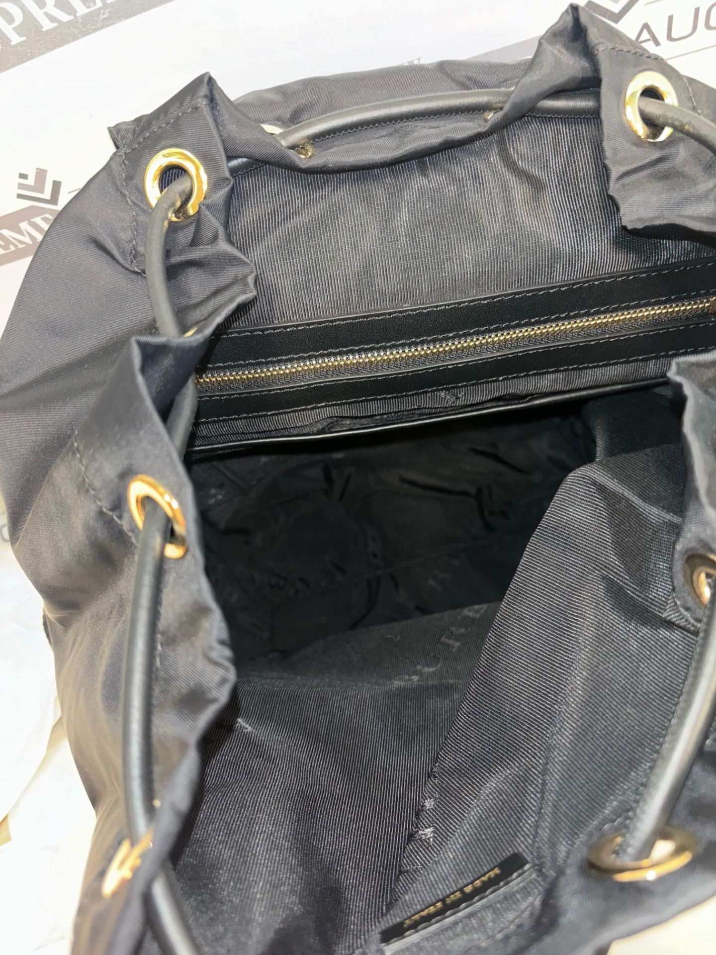 BURBERRY black nylon backpack. Personalised ZYL. 35x35cm - Bild 11 aus 11
