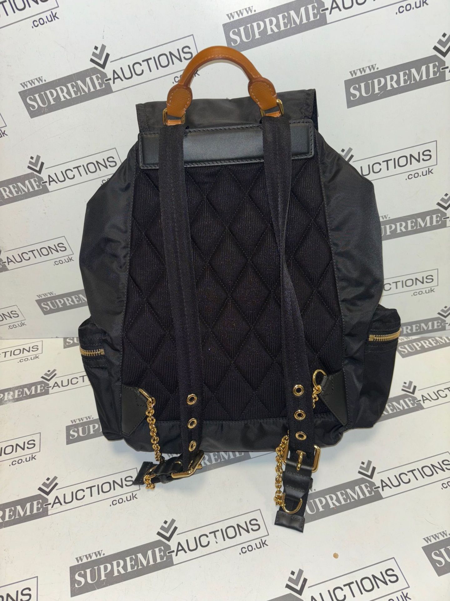 BURBERRY black nylon backpack. Personalised ZYL. 35x35cm - Image 6 of 11