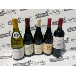 MIXED LOT CONTAINING 6 X BOTTLES OF WINE PULIGNY_MoNTRACHET,EHATWAUNEUF-DU-PAPE, Etc