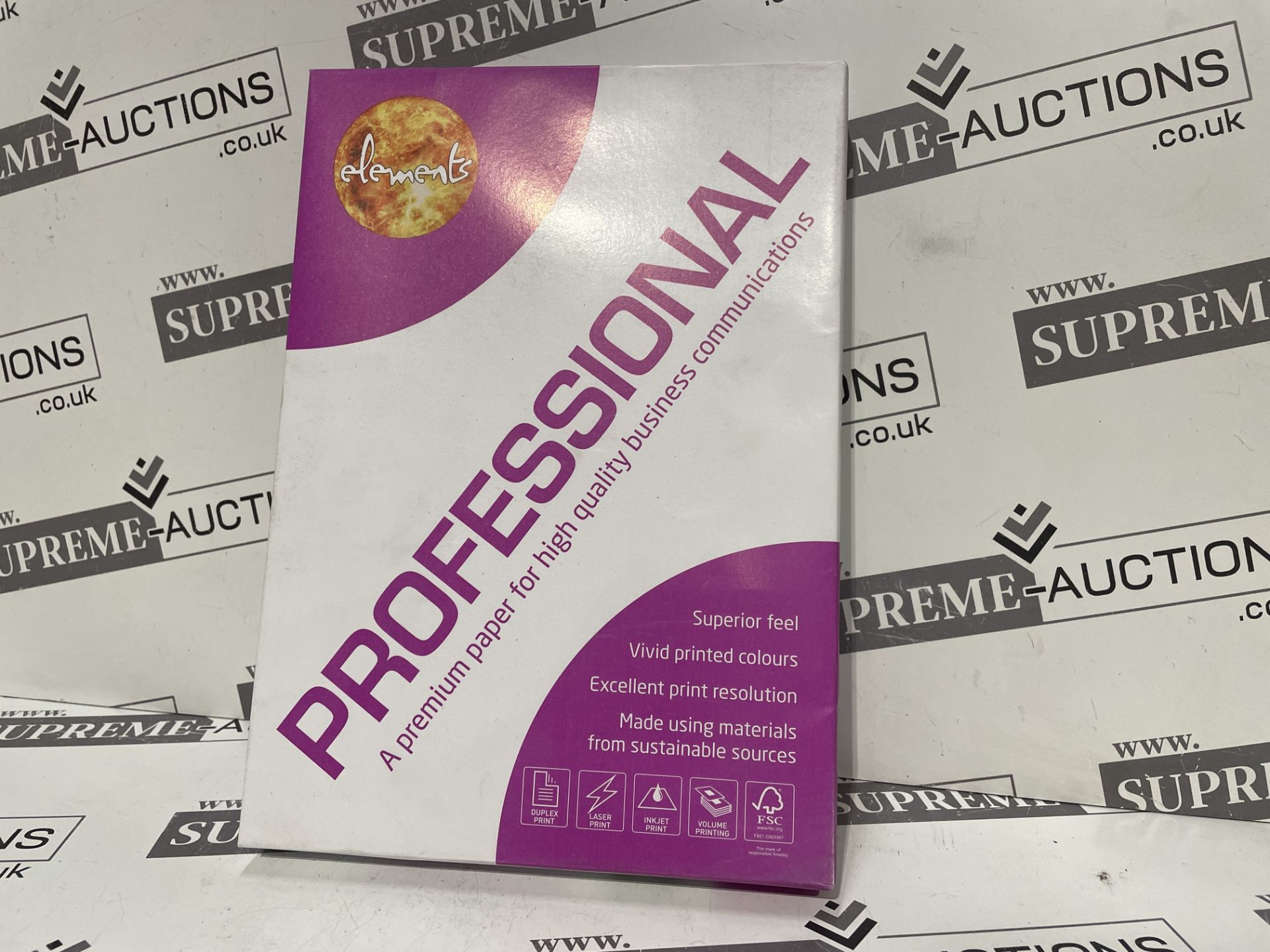 15 X BRAND NEW PACKS OF 250 ELEMENTS PROFESSIONAL 120GSM WHITE PAPER R2.5