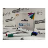 10 X BRAND NEW PACKS OF 50 ASSORTED DRY WIPE BULLET TIP MARKER PENS R1.11