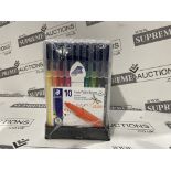 20 X BRAND NEW PACKS OF 10 STAEDTLER TRIPLUS FINELINER PENS IN ASSORTED COLOURS P5