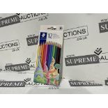 40 X BRAND NEW PACKS OF 12 STAEDTLER ASSORTED COLOURED PENCILS P4