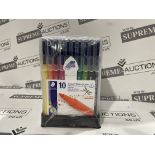 20 X BRAND NEW PACKS OF 10 STAEDTLER TRIPLUS FINELINER PENS IN ASSORTED COLOURS P5