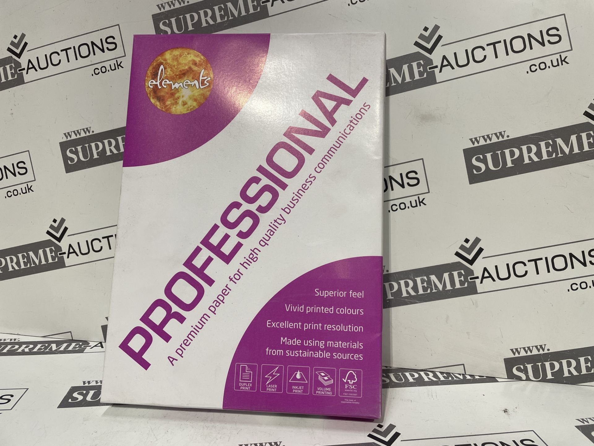 15 X BRAND NEW PACKS OF 250 ELEMENTS PROFESSIONAL 120GSM WHITE PAPER R2.5