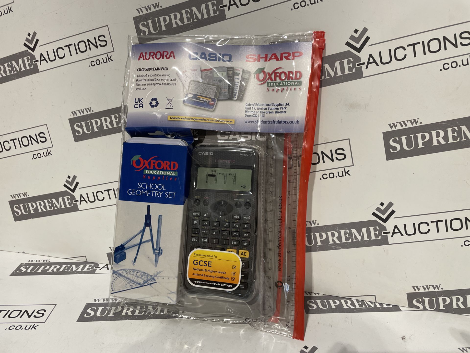 TRADE LOT 25 X BRAND NEW MATHEMATICS EXAM PACK WITH CASIO CALCULATOR, MATH INSTRUMENTS, RULERS ETC