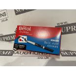 21 X BRAND NEW PACKS OF 12 BEROL BLACK DRY WIPE MARKERS P5