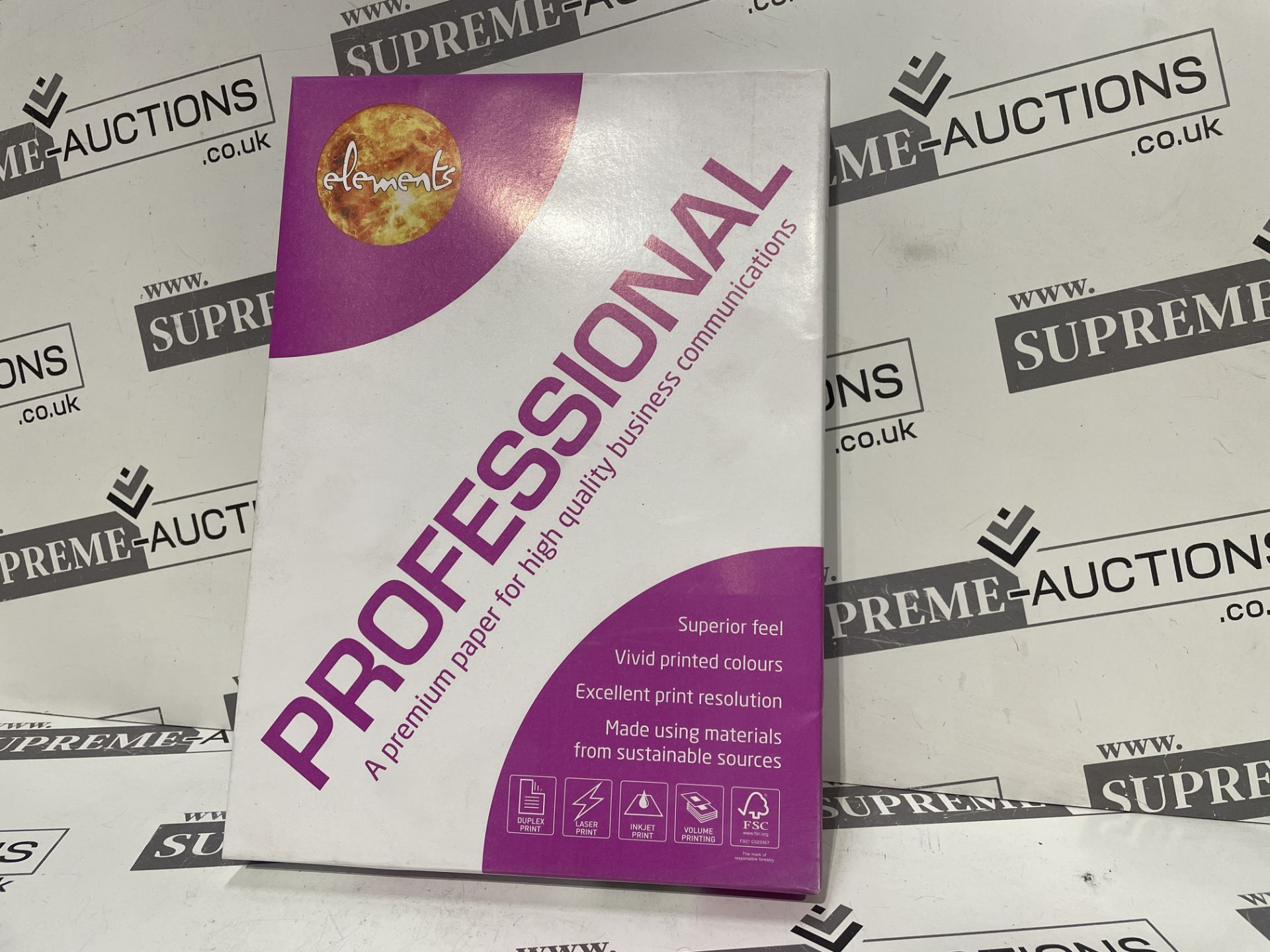 15 X BRAND NEW PACKS OF 250 ELEMENTS PROFESSIONAL 120GSM WHITE PAPER R2.5