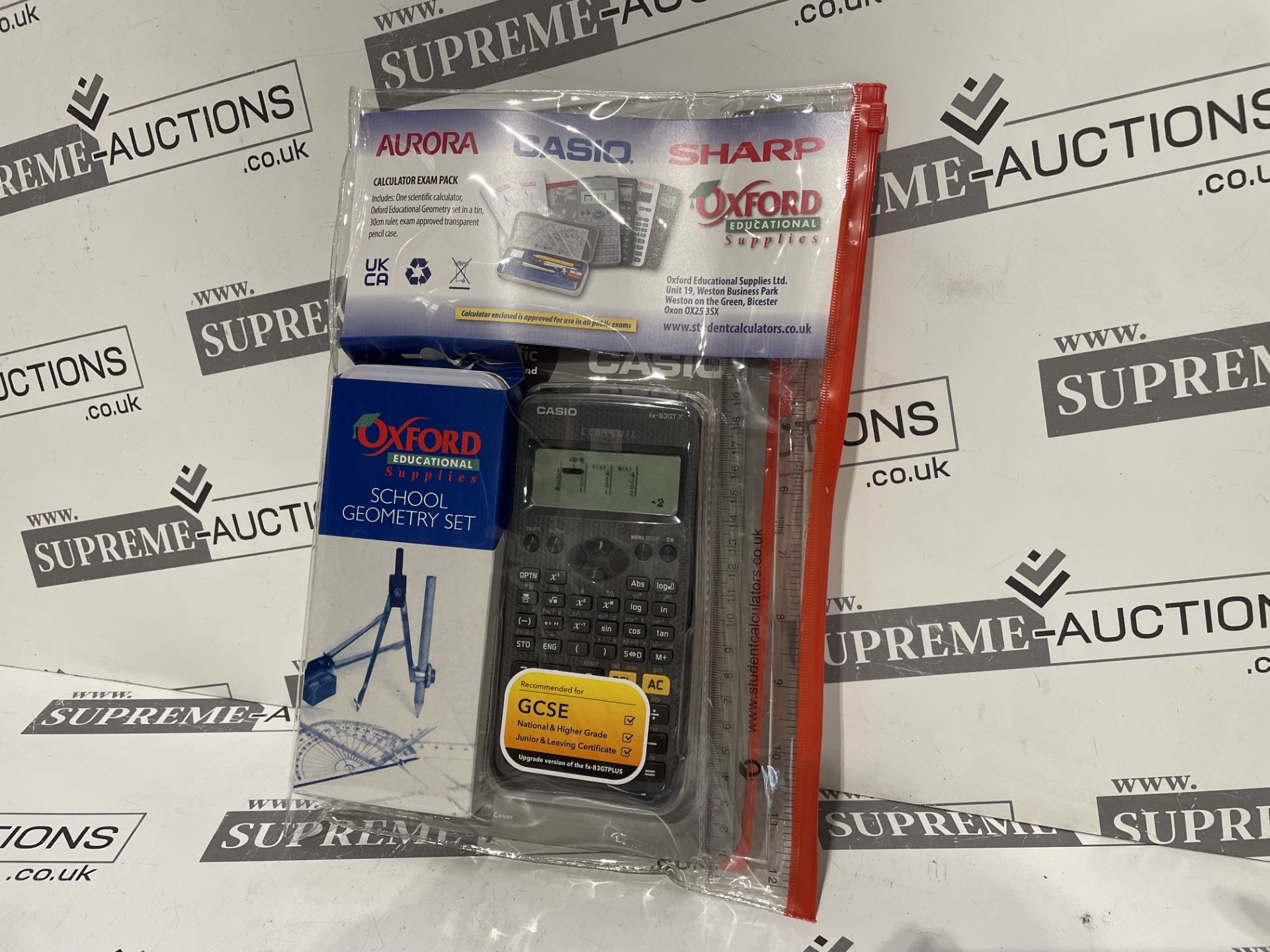 TRADE LOT 25 X BRAND NEW MATHEMATICS EXAM PACK WITH CASIO CALCULATOR, MATH INSTRUMENTS, RULERS ETC