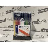 20 X BRAND NEW PACKS OF 10 STAEDTLER TRIPLUS FINELINER PENS IN ASSORTED COLOURS P5