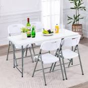Portable Bi-fold Picnic Table with 3-Level Height Adjustment. - R14.10. This folding table with a