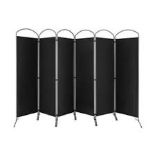 6 Panel Folding Room Divider with Hand-Woven Wicker f. - R14.15.