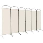 6 Panel Freestanding Folding Room Divider for Home Office-Cream. - R14.7. The 6-panel folding room