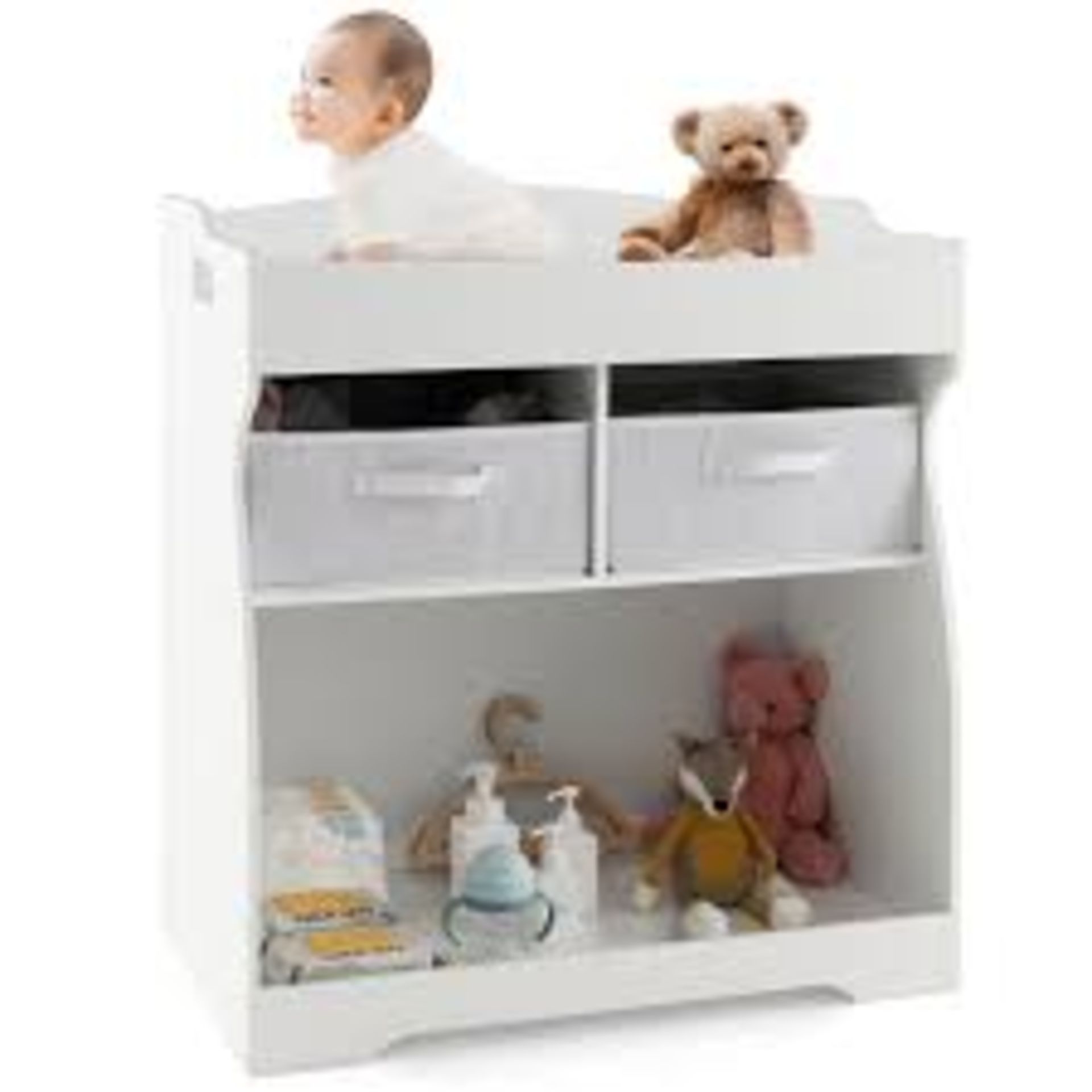 Baby Changing Table with 2 Drawer and Waterproof Changing Pad. - R14.15. This dresser can be used as