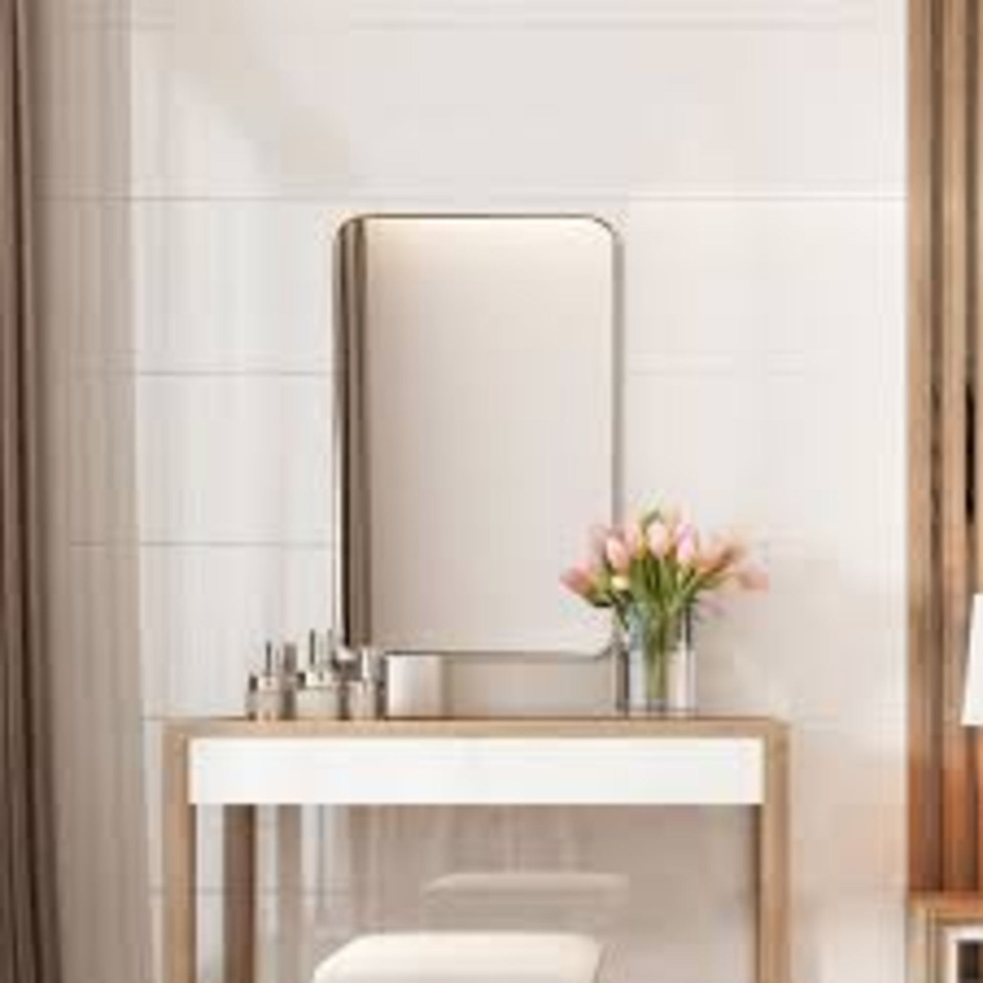 Bathroom Wall Mirror with Rounded Corner for Washroom. - R14.7.