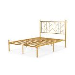 Double Metal Platform Bed Frame with Headboard - R14.7.