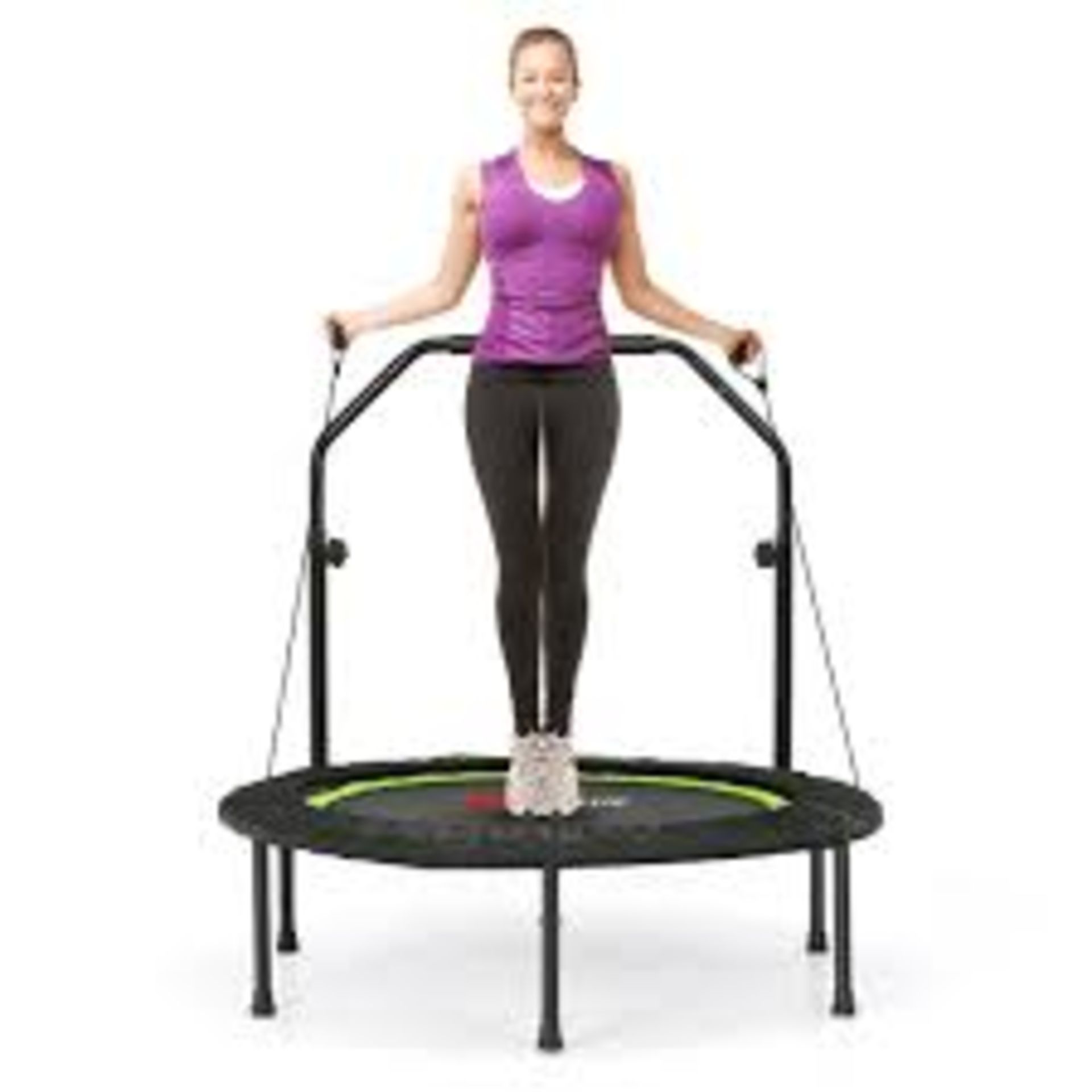 101 cm Mini Trampoline with 2 Resistance Bands and Adjustable. - R14.8. When it is not in use, you