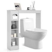 Freestanding Bathroom Space Saver with Toilet Paper Holder. - R14.13. Featuring a unique over-the-