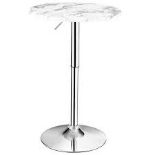 Round Height Adjustable Bistro Bar Table White. - R13a.13.