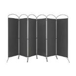 6 Panel Freestanding Folding Room Divider for Home Office-Grey. - R14.14. The 6-panel folding room