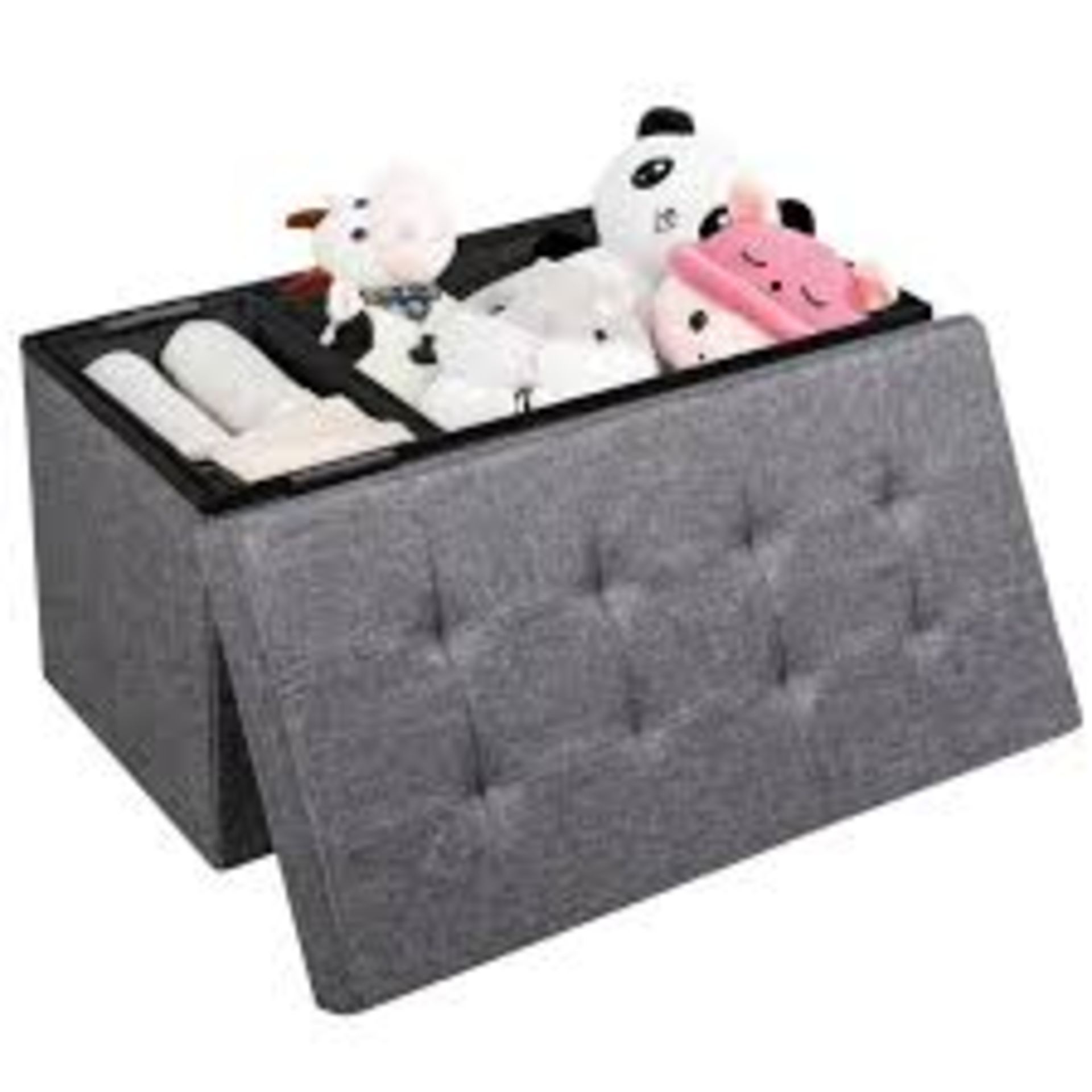 Fabric Foldable Storage Ottoman with Padded Seat for Living Room. - R14.15. Combining elegant