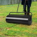 36 X 12 Inch Tow Lawn Roller Water Filled Metal Push Roller-Black. R14.12.