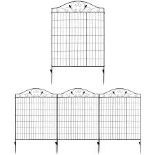 COSTWAY 4 Panels Steel Decorative Garden Fence Folding. - R14.10.