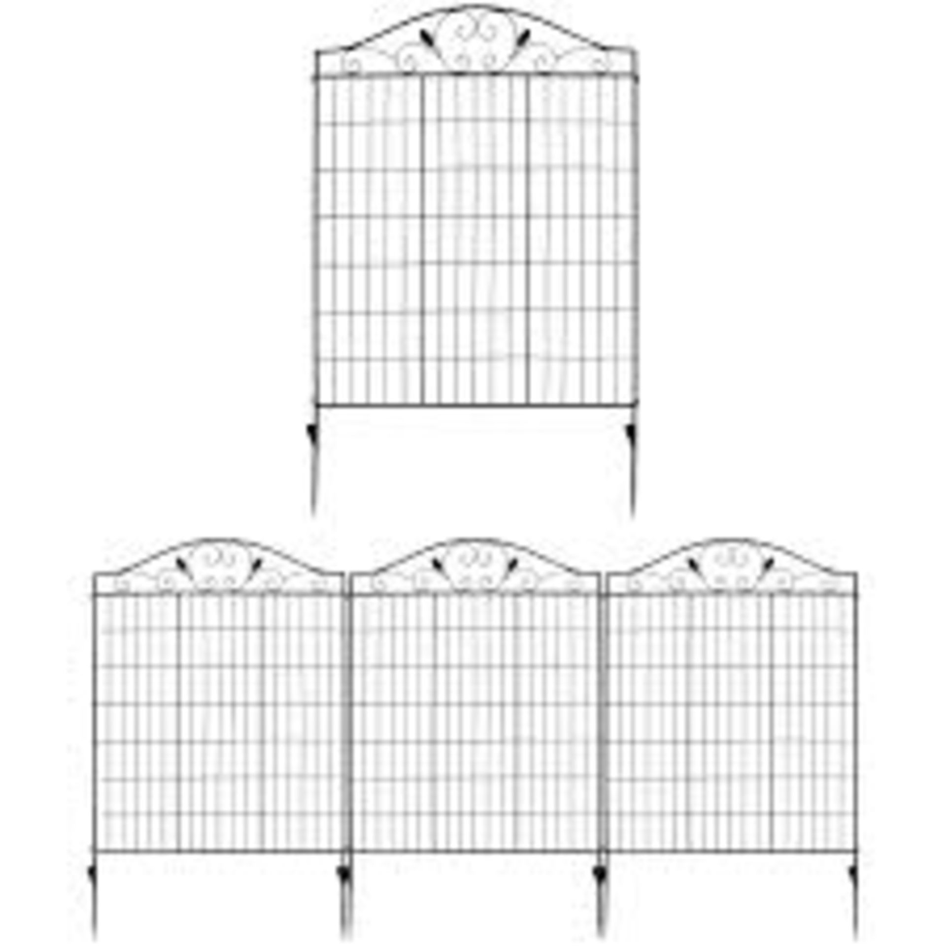 COSTWAY 4 Panels Steel Decorative Garden Fence Folding. - R14.10.