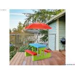 Kids Picnic Folding Table and Bench Set with Umbrella. - R14.15. The benches can hold up to 110