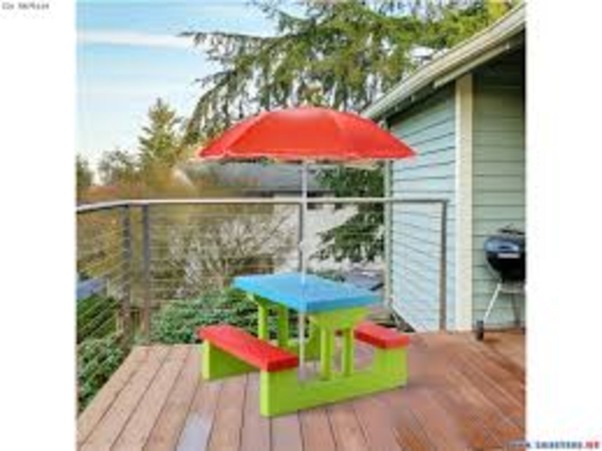 Kids Picnic Folding Table and Bench Set with Umbrella. - R14.15. The benches can hold up to 110