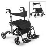 Folding Rollator Aluminium Mobility Aid with 4 Wheels. - R14.6. This 2 in 1 rollator can be
