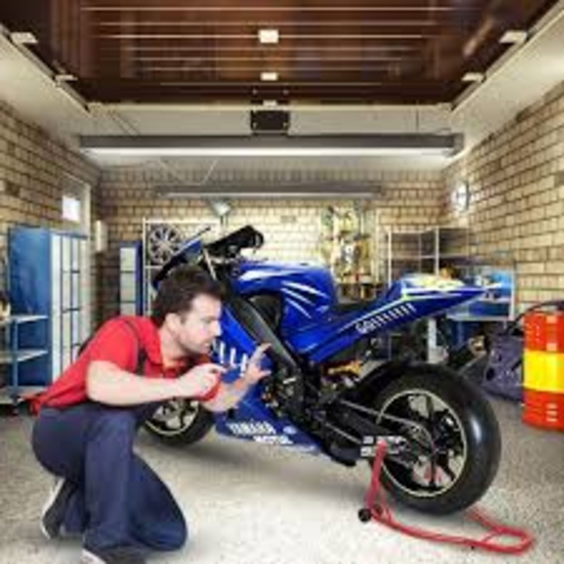 Motorcycle Repair Stand Rear Wheel Professional Motorcycle Stand Rear with Rubber Housing Red. -