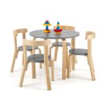 5 Pieces Kids Bentwood Curved Back Table and Chair Set-Grey. - R14.10. With scientific height,