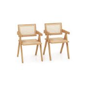Rattan Accent Chairs Set of 2 with Natural Bamboo Frame-Natural. - R14.5. Crafted from high-