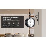 Vintage Wall-Mounted Double-Sided Wall Clock. - R14.5. This vintage double-sided clock not only