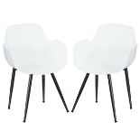 Set of 2 Modern Plastic Leisure Side Chair with Curved Armrests. - R14.13.