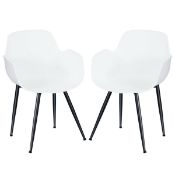 Set of 2 Modern Plastic Leisure Side Chair with Curved Armrests. - R14.13.