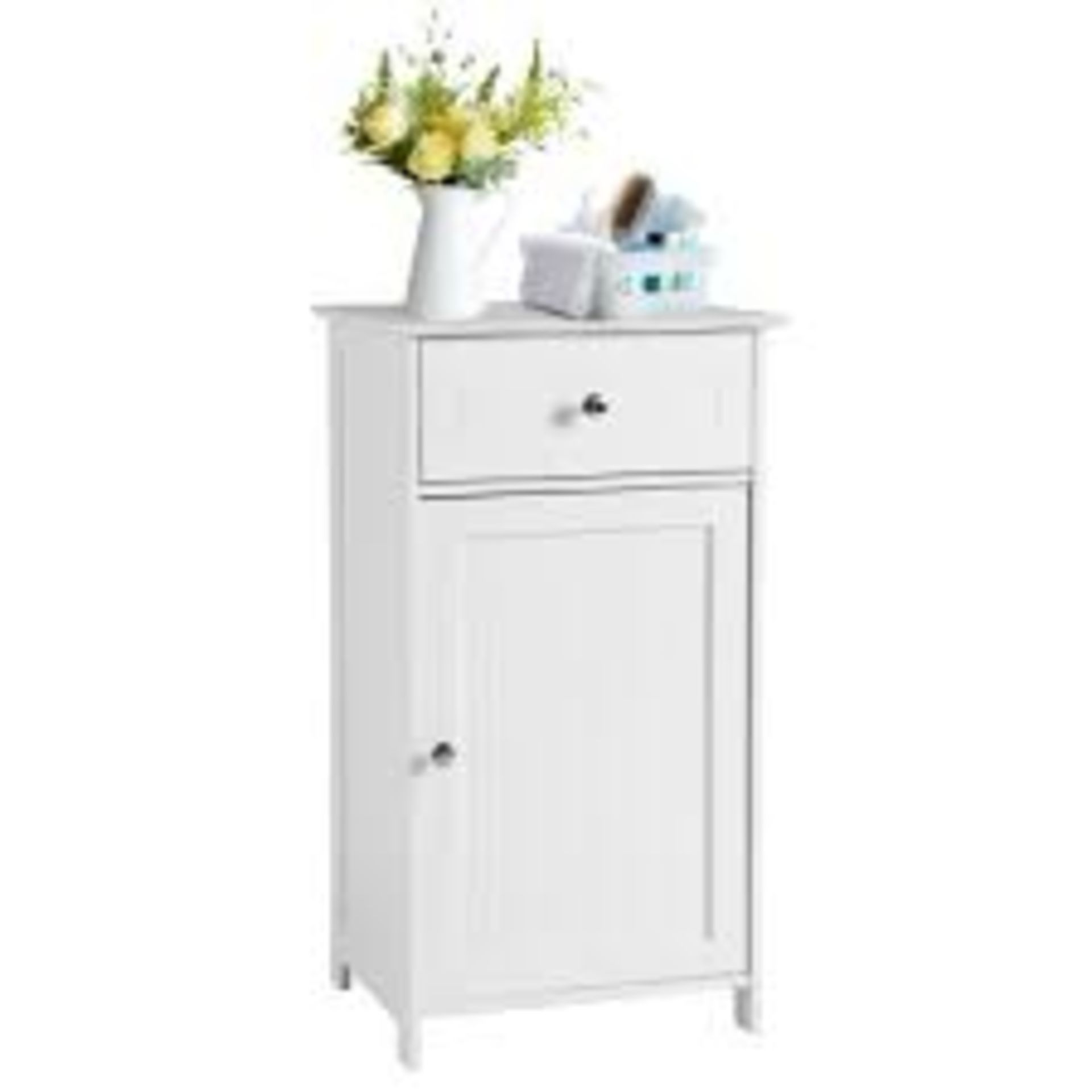 Bathroom Floor Cabinet with 3-Position Adjustable Shelf. - R14.11. The freestanding floor cabinet