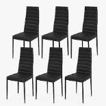 2 x Set of 6 High Back Dining Chairs with Metal Legs and Foot Pads. - R14.3.