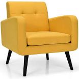 Costway Yellow Rubber Wood Arm Chair .- R14.3. Would you like to have a more comfortable rest in a