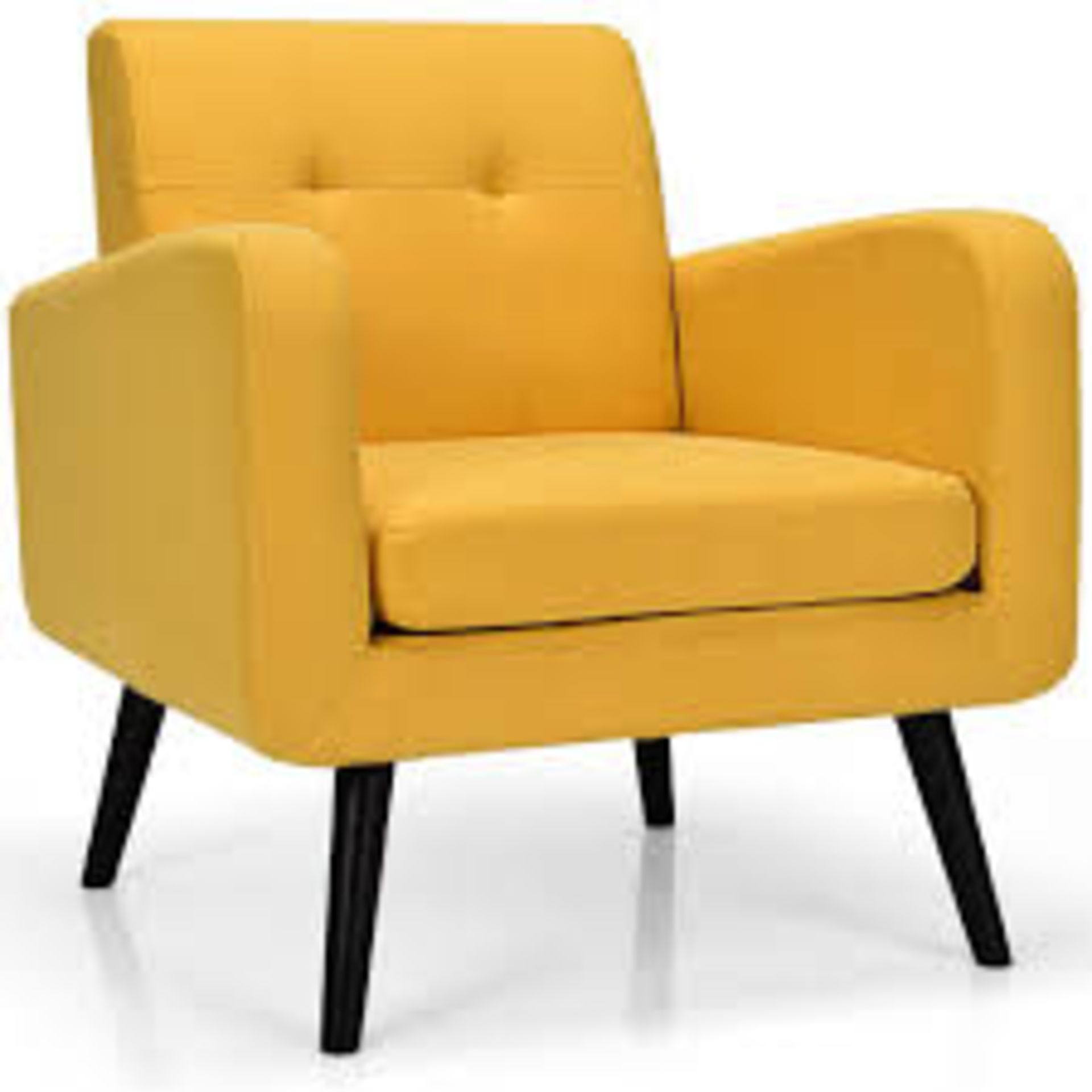 Costway Yellow Rubber Wood Arm Chair .- R14.3. Would you like to have a more comfortable rest in a