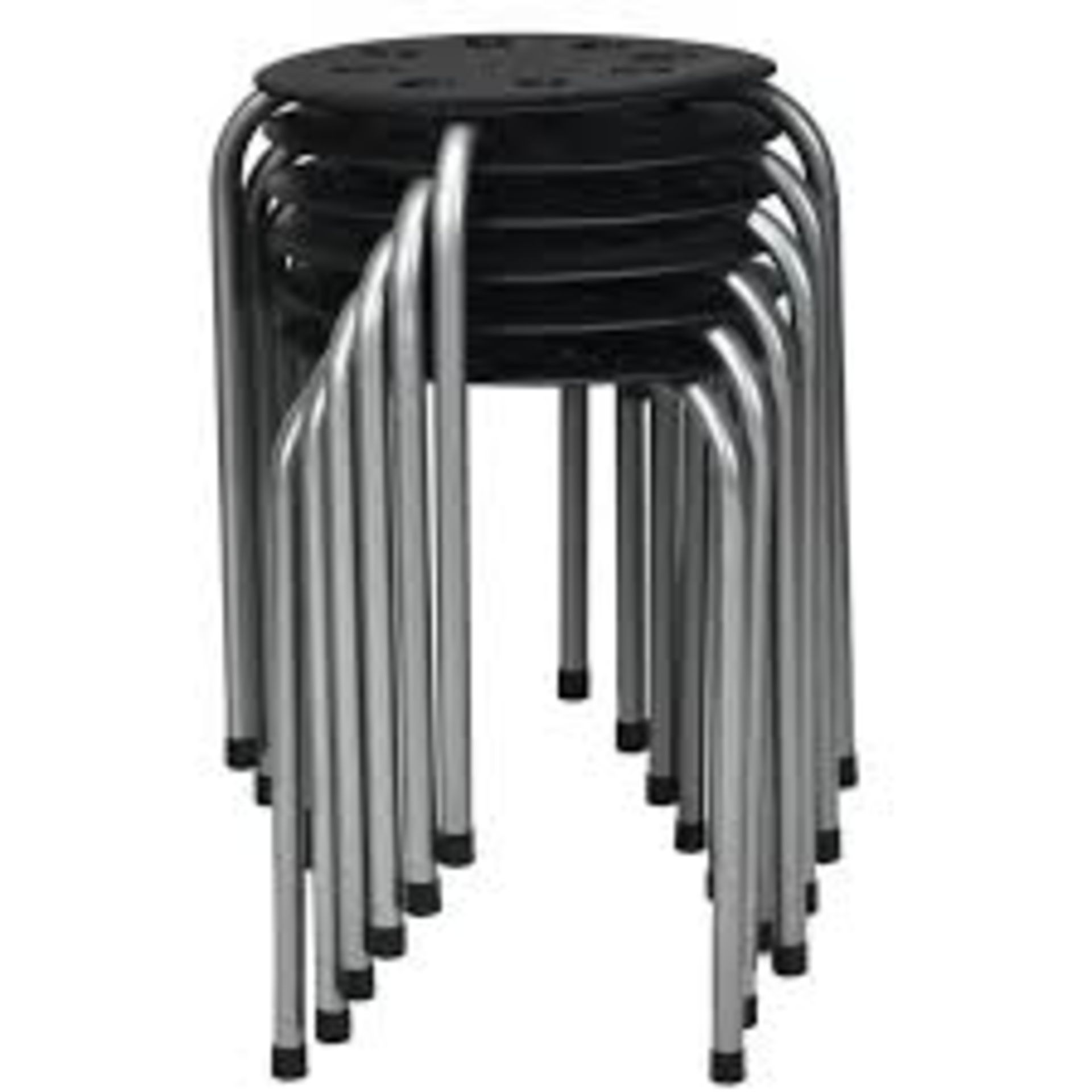 Set of 6 Portable Plastic Stack Stools -Black. - R14.6.