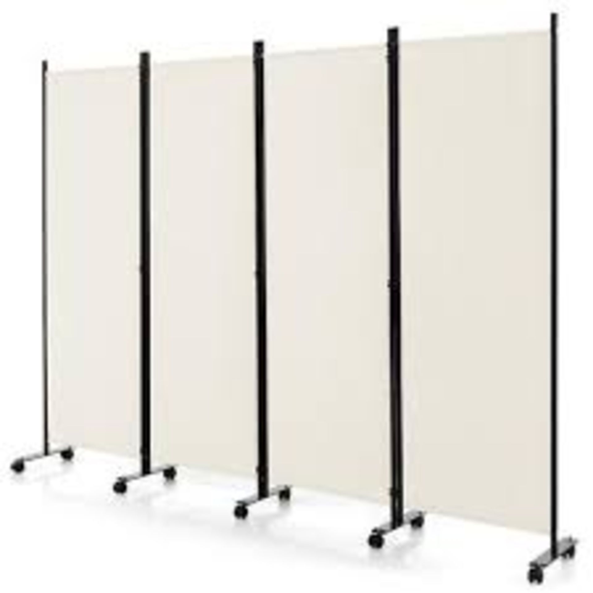 4-Panel Folding Room Divider with Wheels For Living Room. - R14.13.