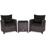 3PCS Patio Rattan Furniture Set Cushion Conversation Set . - R13a.10.