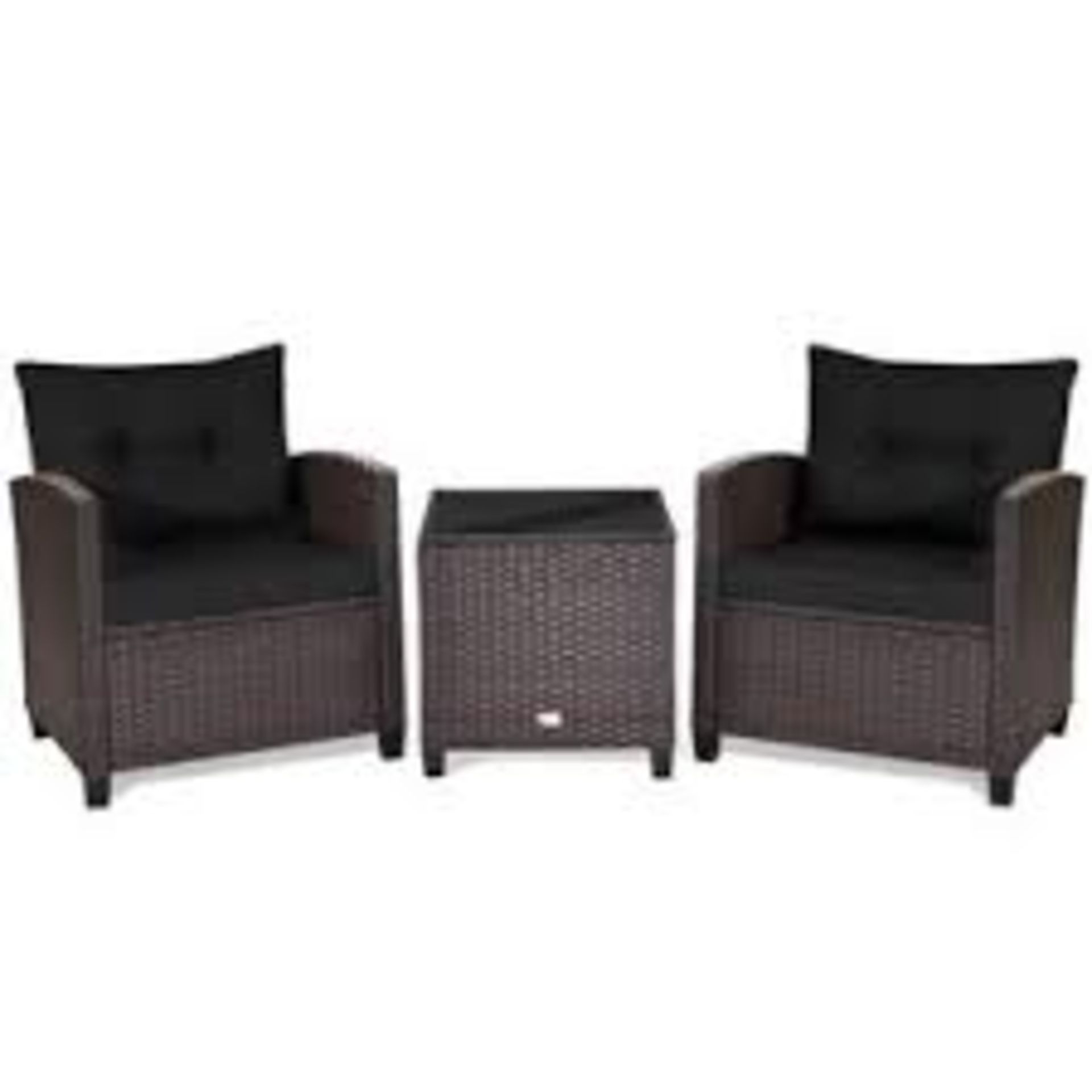3PCS Patio Rattan Furniture Set Cushion Conversation Set . - R13a.10.