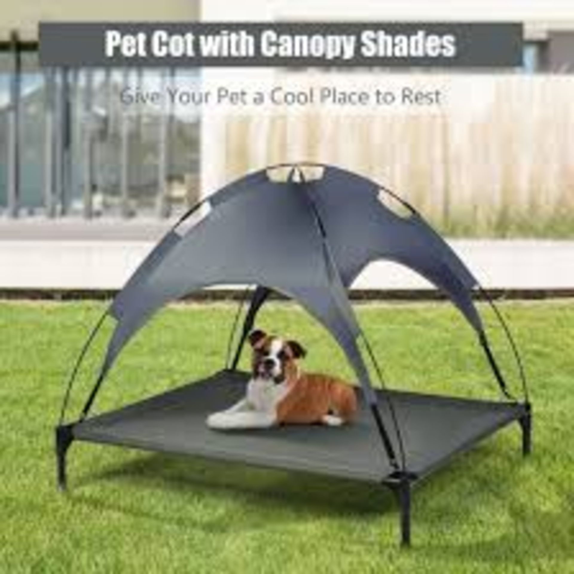 COSTWAY Raised Dog Bed, Elevated Pet Cot. - R14.7.