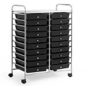 SPSUPE 20-Drawer Multipurpose Rolling Storage Cart . - R14.8 Durable and Stable: This rolling